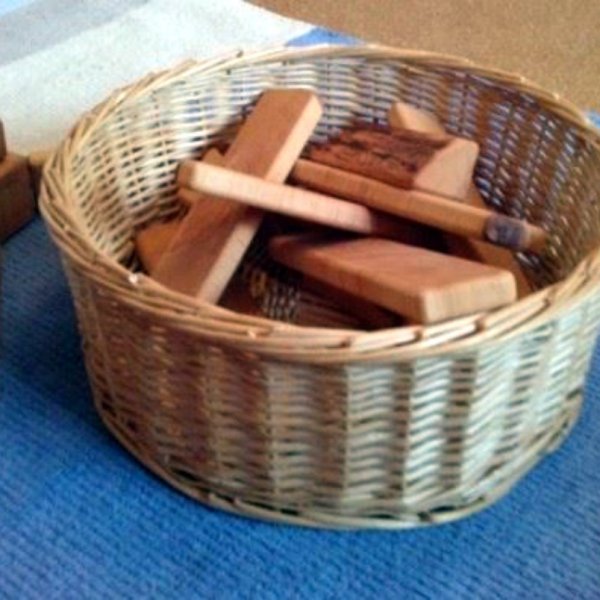 Holzbausteine.
